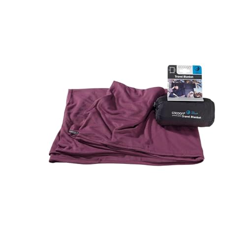 Cocoon CoolMax Travel Blanket Raspberry Lightweight Moisture-Wicking Throw