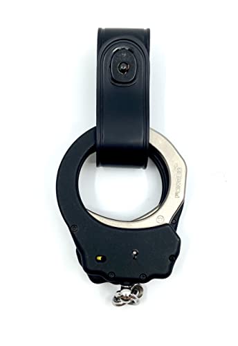 Black Leather Handcuff Strap with Safety Snap for Duty Belts