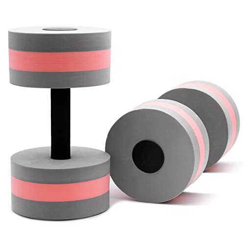 Grey Aquatic Dumbbells - 2 Pcs Water Exercise Barbells for Low-Impact Fitness
