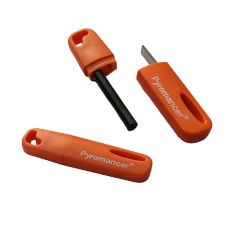 Orange Ferro Rod Fire Starter for Camping & Survival Kit - 2 Pack