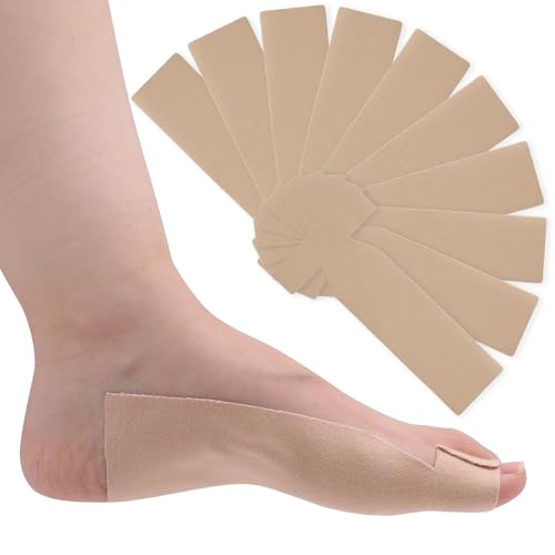 10Pcs of Turf Toe T-Straps - Moleskin Splints for Big Toe Injuries - Adhesive Toe Straighteners Turf Toe Wrap Elastic Tape