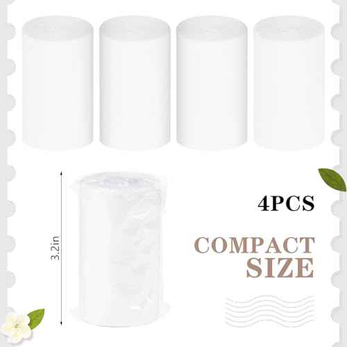 4 Packs Packable Camp Toilet Tissue Soft Travel Toilet Paper - Coreless Travel Size Toilet Paper for Camping Hiking Outdoors