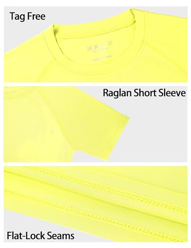 Boys UPF 50+ Short Sleeve Rash Guard Swim Shirt - Small Yellow