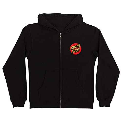 SANTA CRUZ Youth Zip Up Hooded Sweatshirt Classic Dot Youth Skate Zip Up Sweatshirt