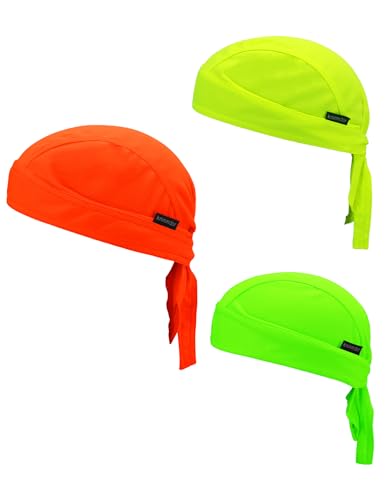 Neon Do Rags Cycling Caps Helmet Liner Skull Cap for Men & Women - Doo Rag Set