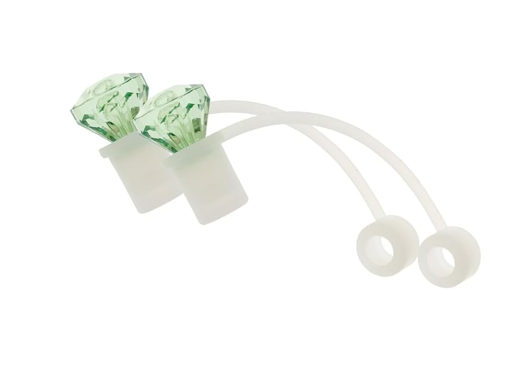 2Pcs Diamond Straw Toppers for Stanley Cup, Silicone Straw Covers Cap for Stanley Cup Accessories, 10mm Tip Cover, Dustproof Drinking Protector for Water Bottles (Green)