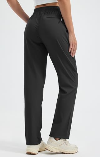 Libin Women's Hiking Pants Cargo Pants Lightweight Quick Dry Casual Safari Black 29" Large
