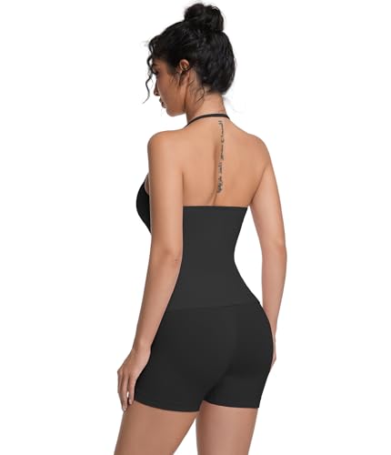 Women's Workout Sets Impact Padded Tank Top & Seamless Shorts - Black, Small