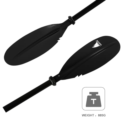 Black 86-Inch Kayak Paddle - Adjustable Aluminum Alloy Shaft with Glass Fiber Blades