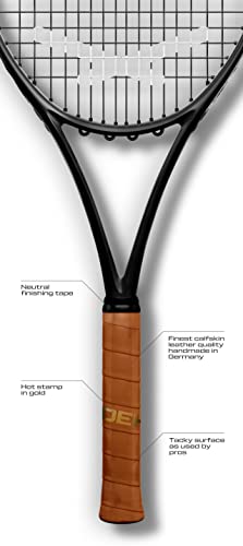 Leather Tennis Grip Replacement with Adhesive - Brown, Made in Germany