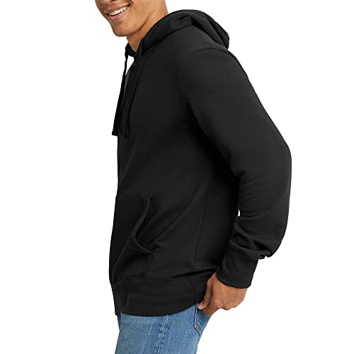 Men's Midweight Fleece Hoodie Pullover Black Medium - Hanes Originals