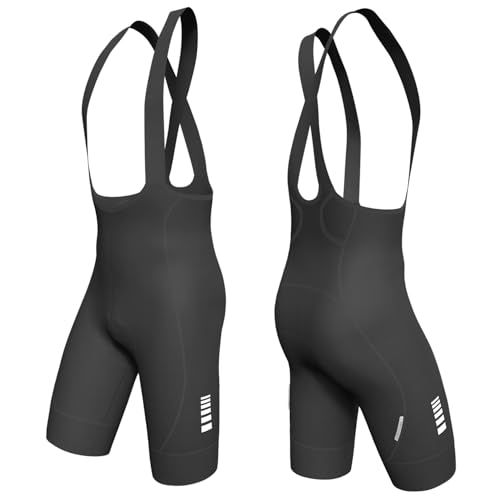 Men's Cycling Bib Shorts 3D Padded Bike Shorts Quick-Dry High Stretch Black X-Large