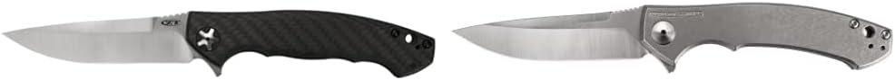 Zero Tolerance 0452CF; Pocket Knife with 4.1” Dual-Finished S35VN Steel Blade, Carbon Fiber Front and Titanium Back Handle Scales, KVT Ball-Bearing Opening, Frame Lock, Deep-Carry Pocketclip; 4.6 OZ.,Large