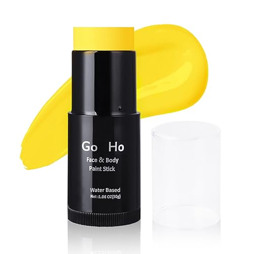 Go Ho Yellow Face Body Paint Stick,Washable Yellow Face Paint Stick,Non-toxic Full-coverage Cream Body Paint for Adults Children Halloween Cosplay SFX Makeup