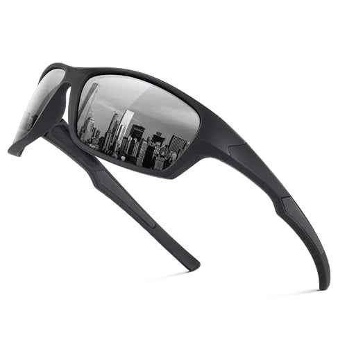 Fanshen Polarized Sunglasses for Men Women, Wrap Around Sunglasses for Mens Womens Cycling Fishing Running UV Protection