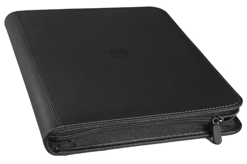 Black 9-Pocket Card Binder with Zipper for Trading Cards - 648 Capacity