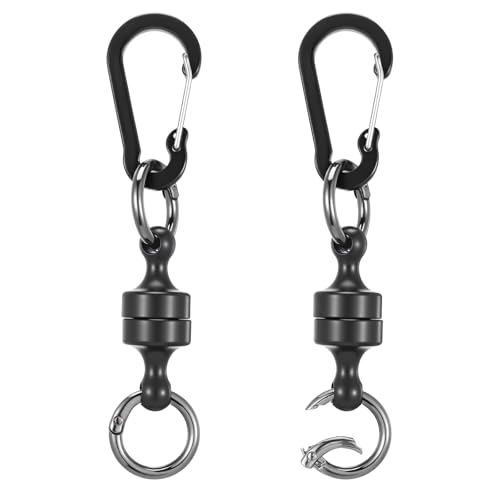 Magnetic Quick Release Keyring Holder with Carabiner Clip - 2 Pack