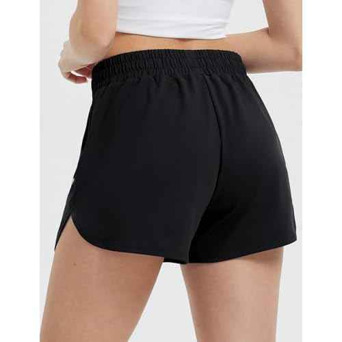 baleaf Women's 3.5" Running Shorts Quick Dry with Zipper Pocket Liner Shorts Gym Workout