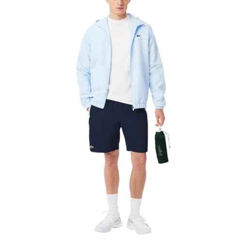 Lacoste Men's Sport Lightweight Color Block Stripe Tennis Shorts
