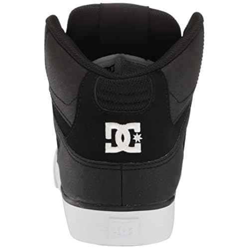 DC Men's Pure High Top WC Skate Shoes Black/Black/White 9.5
