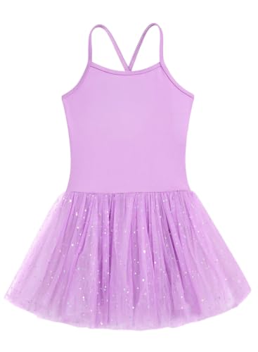 Girls Ballet Leotard with Tutu Skirt Toddler Dance Outfit Cross Straps 2-10Y