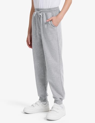 BOOPH Boys Sweatpants Kids Athletic Joggers 11-12 Years Light Gray