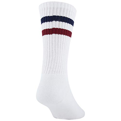 GOLDTOE Men's Cotton Blend Athletic Crew Socks - Large White/Grey Heather 6 Pairs