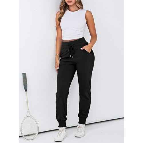 Dokotoo Womens High Waisted Lounge Joggers Elasticity Drawstring Side Pocket Casual Cuffed Casual Yoga Sweatpants