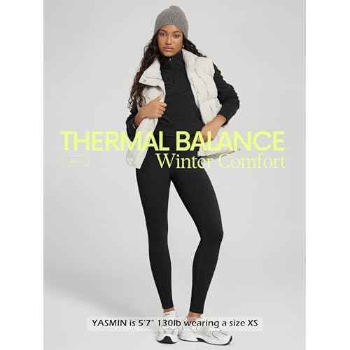 ODODOS Women's Thick Fleece Lined Leggings Thermal Warm Winter Tights - 25" / 28" High Waisted Yoga Pants with Back Pockets