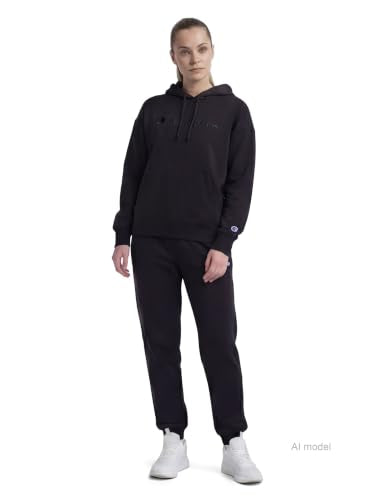 Champion Women's Powerblend Joggers - Medium / Original Black - Oversized Fit, Midweight Fleece