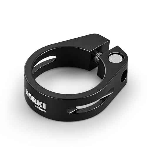 Corki Cycles Bike Seatpost Clamp 34.9mm Bike Seat Post Collar Aluminium Alloy Black