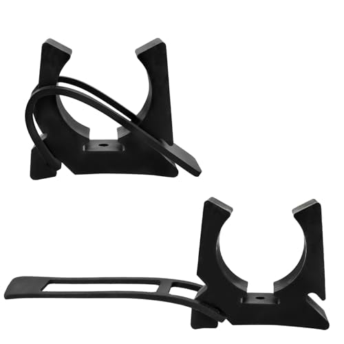 2 Pack Boat Oar & Pole Holders with Rubber Strap - Marine Clamp Set