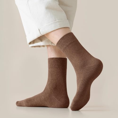 Men's Crew Socks 6 Pairs - Breathable Cotton Moisture-Wicking with Elastic Band, Variation 9-11 / Mix01