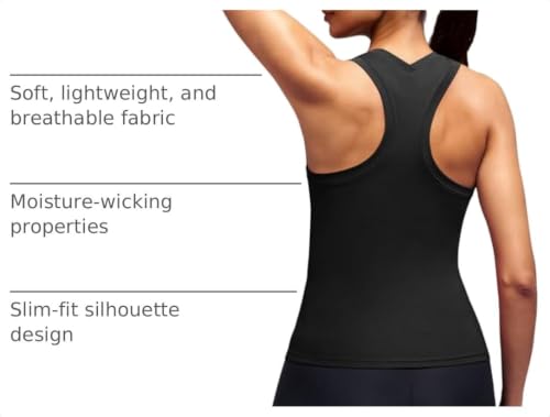Alaroo Women's Workout Tank Top Racerback Activewear Small Black