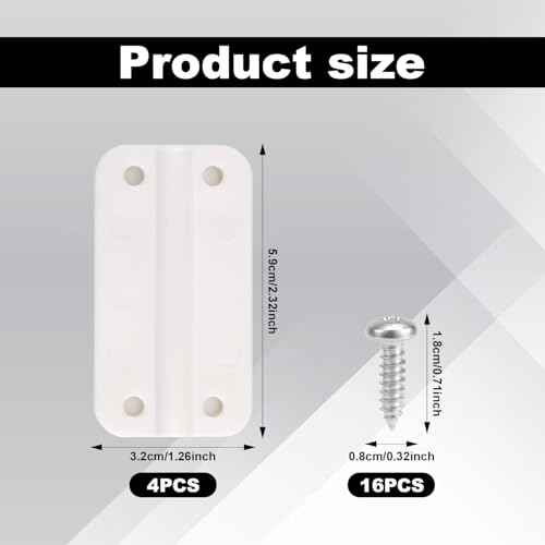 BOXOB 4pcs Cooler Hinges for Igloo, 2.32x1.26 Inch Cooler Plastic Hinges with 16 Screws Cooling Replacement Parts Kit Compatible with Igloo 50-165 Qt