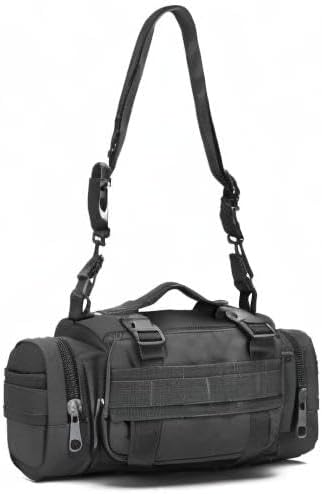 3P Military Duffel Waist Bag, Molle Bicycle/Motorcycle Waterproof Fanny Packs Camera Bag Camo EDC Utility Pouch Crossbody with Shoulder Strap Hand Carry