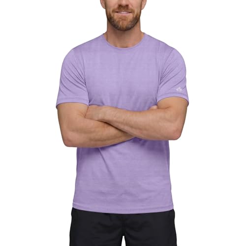 Men's Athletic T-Shirt Quick Dry Moisture Wicking Gym Top - Medium Lavender