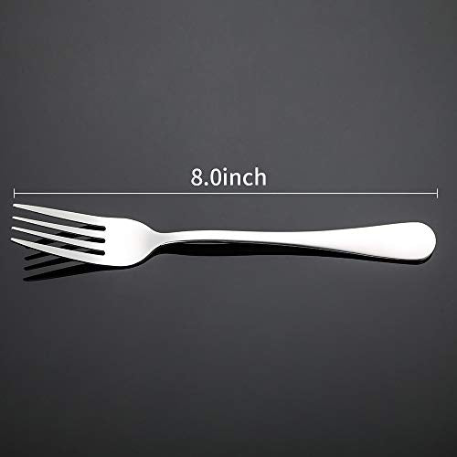 Silver Dinner Forks Set of 24 - Stainless Steel Flatware with Ergonomic Handles - Variation: Silver / 24 Pieces