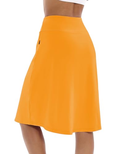 CZRLHYT Women's High Waisted Skorts for Workout Activewear 2 Pieces - Yellow & White, X-Large