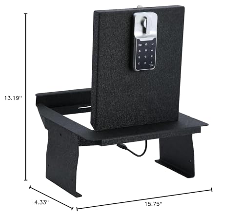 Center Console Safe Vault - KEREN Console Gun Safe Box Compatible with Ford F150 2021-2024, Electronic Number Lock