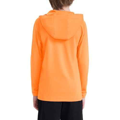 Boys' UPF 50+ Rash Guard Long Sleeve, Youth Kids UV Sun Protection SPF Swim Hoodie, Girls Water Fishing Beach Hooded Shirt