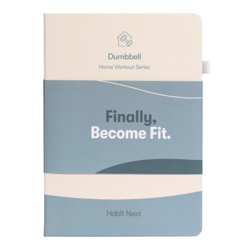 Dumbbell Workout Journal Hardcover - 13 Week Fitness Planner for Men & Women