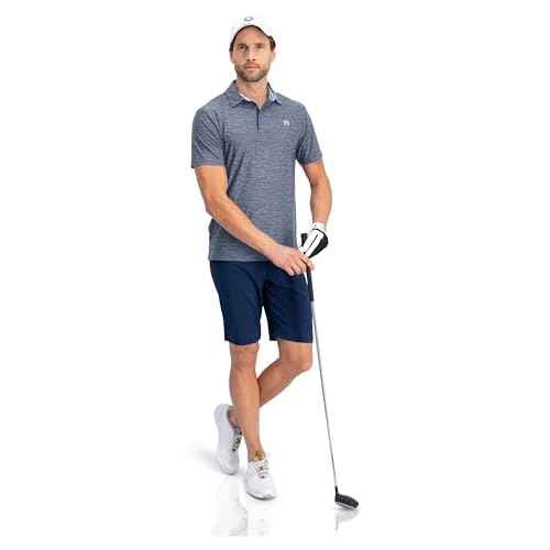 Three Sixty Six Golf Shirts for Men - Dry Fit Short-Sleeve Polo, Athletic Casual Collared T-Shirt