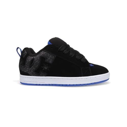 DC Men's Court Graffik Skate Shoe, Black/Blue