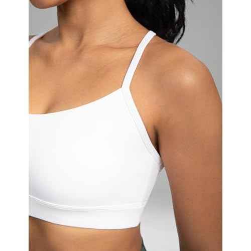 Colorfulkoala Women's Dreamlux Y Back Sports Bra Low Impact Padded Workout Top with Built in Bra A-C Cups