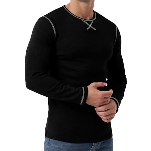 Sailwind Mens Thermal Underwear Long Sleeve Shirts Wool Base Layer Crewneck Top