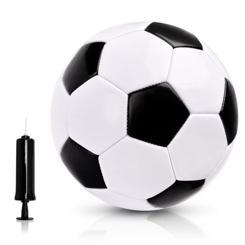 U&C Planet Soccer Ball Size 2 B/W Classic for Toddler Kids & Youth 3-12 Variation of THIS listing