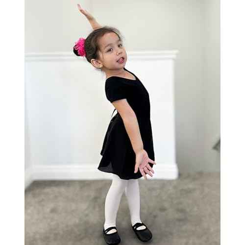 Stelle Leotard for Girls Black Ballet Dance Leotard Gymnastics Outfits with Bow Back (Toddler/Little/Big Kids)