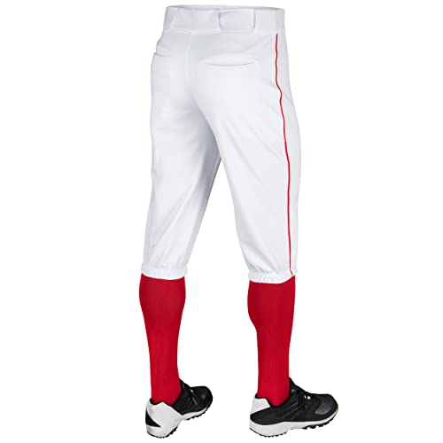 Champro Men's Triple Crown Baseball Pant Knickers White Scarlet Pipe X-Large