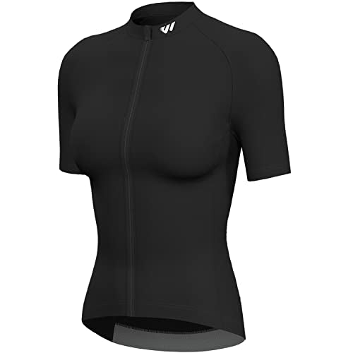 Women’s Long Sleeve Cycling Jersey - Breathable Bike Shirt with 4 Pockets - Small Black